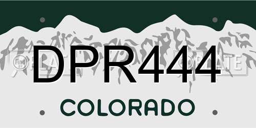 DPR444 Colorado License Plate
