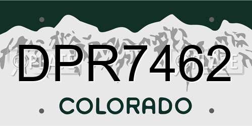 DPR7462 Colorado License Plate