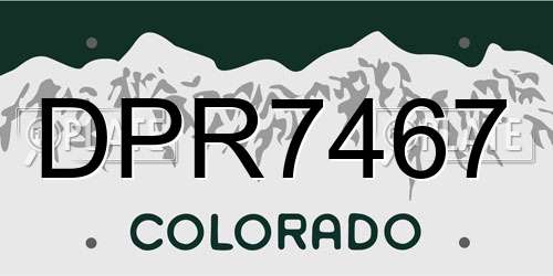 DPR7467 Colorado License Plate