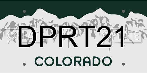 DPRT21 Colorado License Plate
