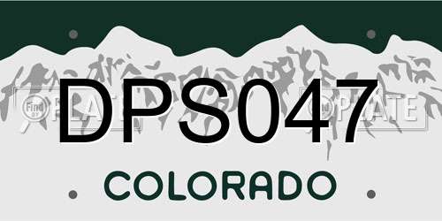 DPS047 Colorado License Plate