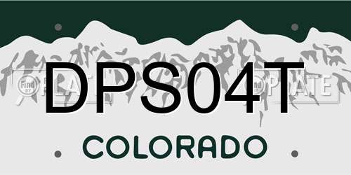 DPS04T Colorado License Plate