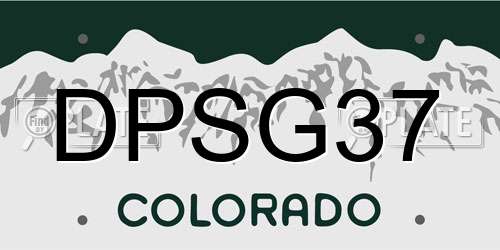 DPSG37 Colorado License Plate