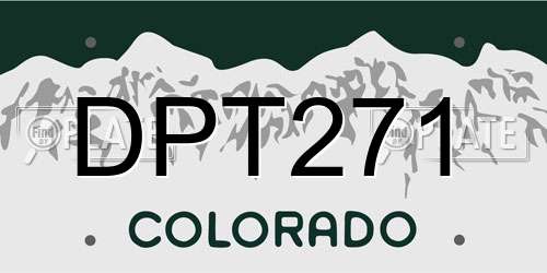 DPT271 Colorado License Plate