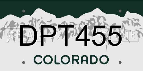 DPT455 Colorado License Plate