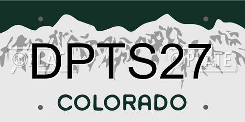 DPTS27 Colorado License Plate
