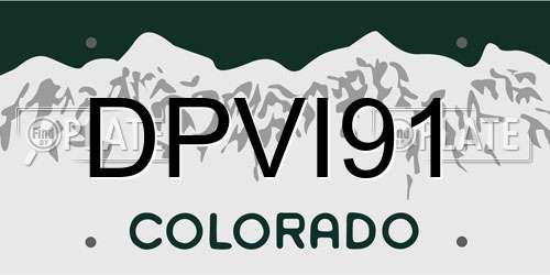DPVI91 Colorado License Plate