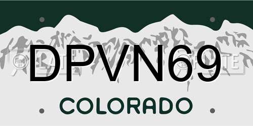 DPVN69 Colorado License Plate
