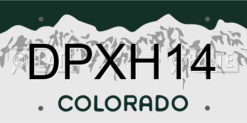 DPXH14 Colorado License Plate
