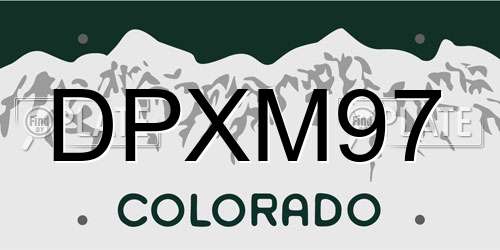 DPXM97 Colorado License Plate