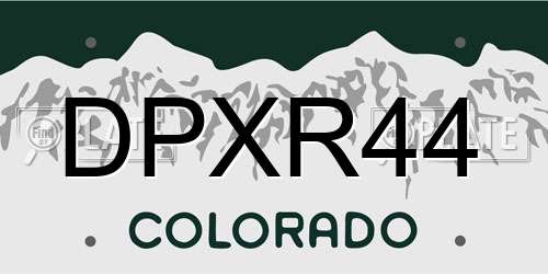 DPXR44 Colorado License Plate