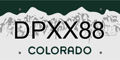 DPXX88 Colorado License Plate