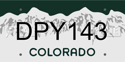 DPY143 Colorado License Plate