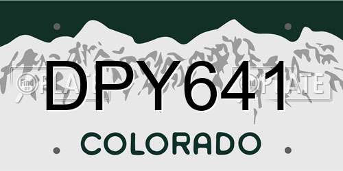 DPY641 Colorado License Plate