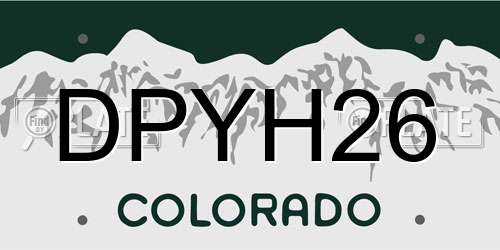 DPYH26 Colorado License Plate