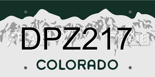 DPZ217 Colorado License Plate