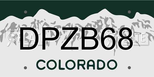 DPZB68 Colorado License Plate