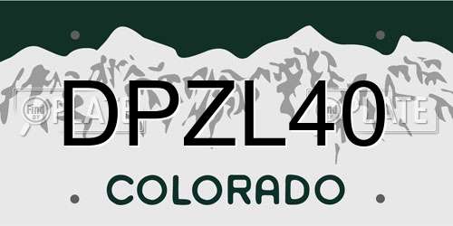 DPZL40 Colorado License Plate