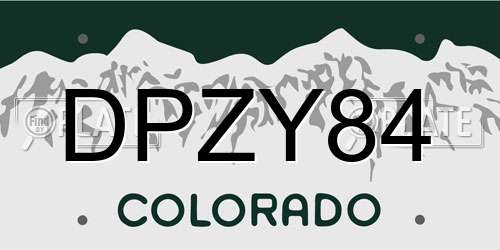 DPZY84 Colorado License Plate