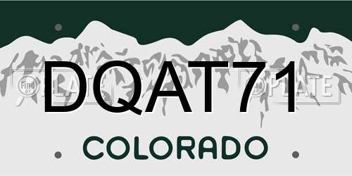 DQAT71 Colorado License Plate