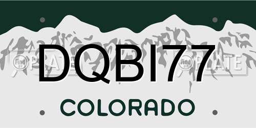 DQBI77 Colorado License Plate