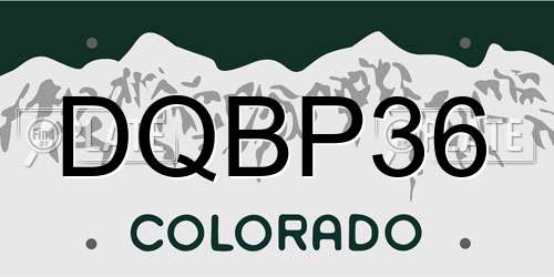 DQBP36 Colorado License Plate