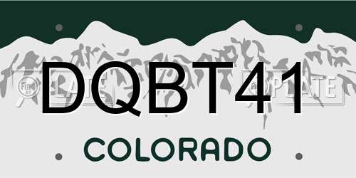 DQBT41 Colorado License Plate