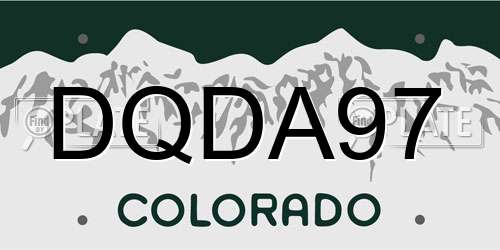 DQDA97 Colorado License Plate