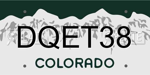DQET38 Colorado License Plate