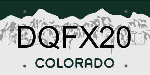 DQFX20 Colorado License Plate