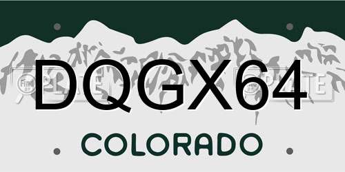 DQGX64 Colorado License Plate