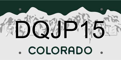 DQJP15 Colorado License Plate