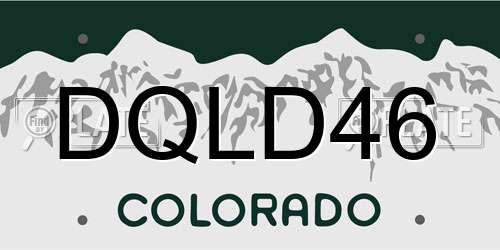 DQLD46 Colorado License Plate