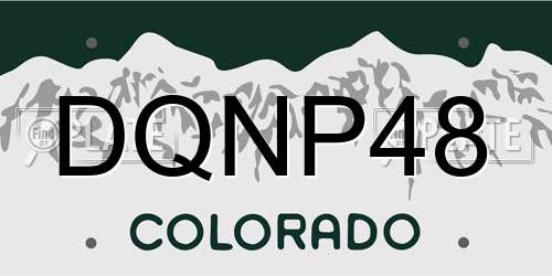 DQNP48 Colorado License Plate