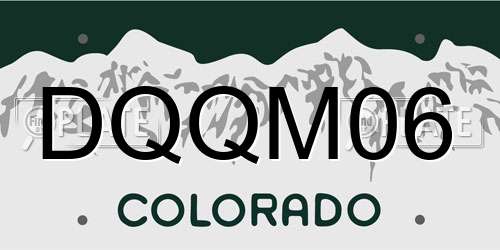 DQQM06 Colorado License Plate