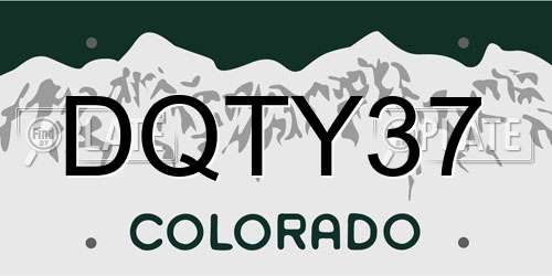 DQTY37 Colorado License Plate