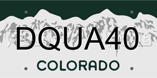 DQUA40 Colorado License Plate