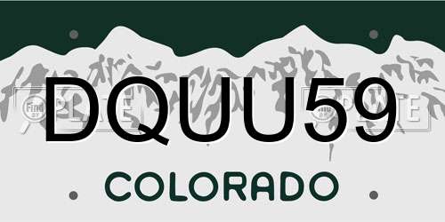 DQUU59 Colorado License Plate