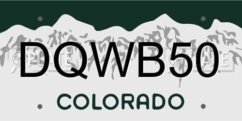 DQWB50 Colorado License Plate