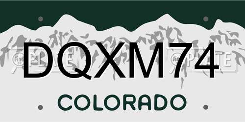 DQXM74 Colorado License Plate