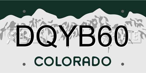 DQYB60 Colorado License Plate