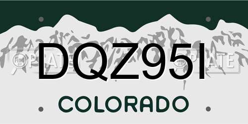 DQZ95I Colorado License Plate