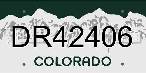 DR42406 Colorado License Plate