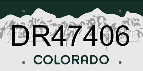 DR47406 Colorado License Plate