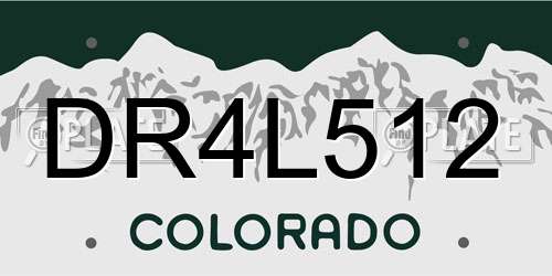 DR4L512 Colorado License Plate