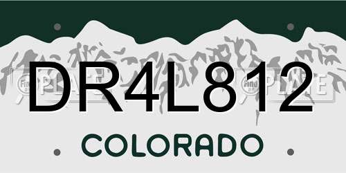 DR4L812 Colorado License Plate