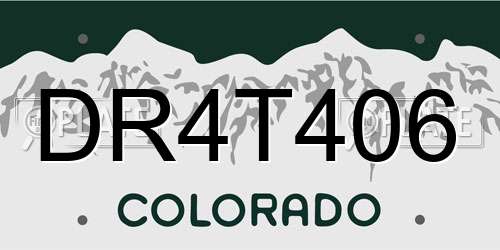 DR4T406 Colorado License Plate