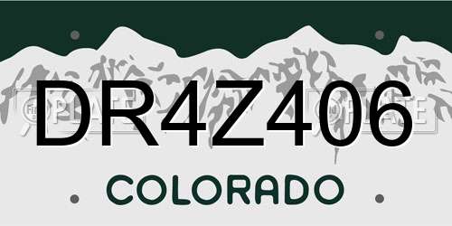 DR4Z406 Colorado License Plate