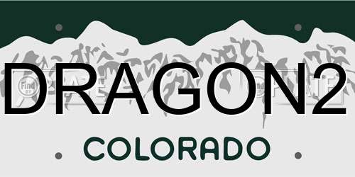 DRAGON2 Colorado License Plate
