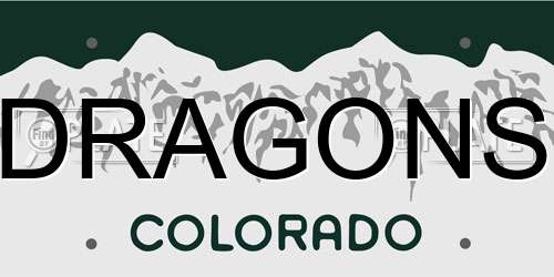 DRAGONS Colorado License Plate